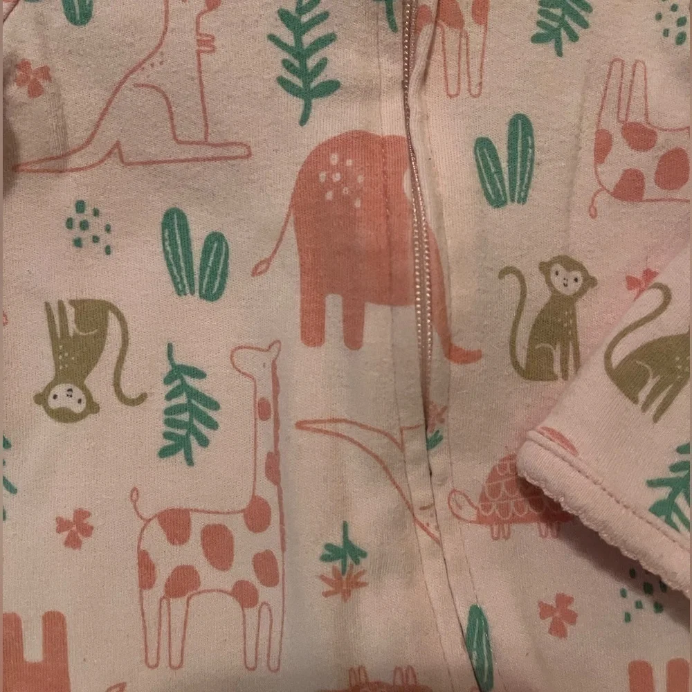Carter’s: Just One You | pink zoo animal footed pajamas | baby girl 3mo